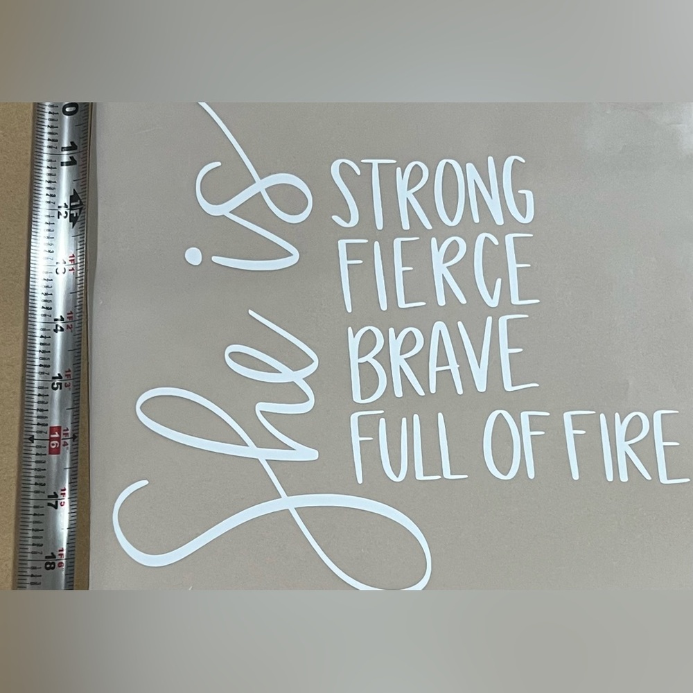 Inspirational DTF transfer- White Text on Tan Background